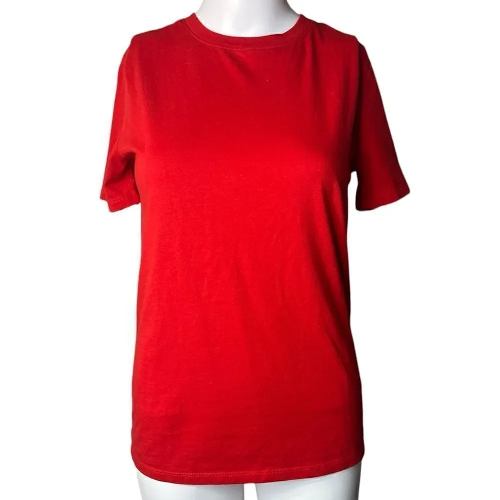 Cat & Jack Crew Neck Short Sleeve Shirt Red Size Large